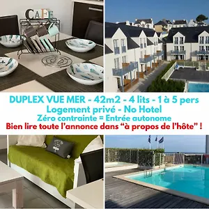 Appartement Face Ocean, Duplex 35m2 Au Calme - 4 Lits - Parking -, Audierne
